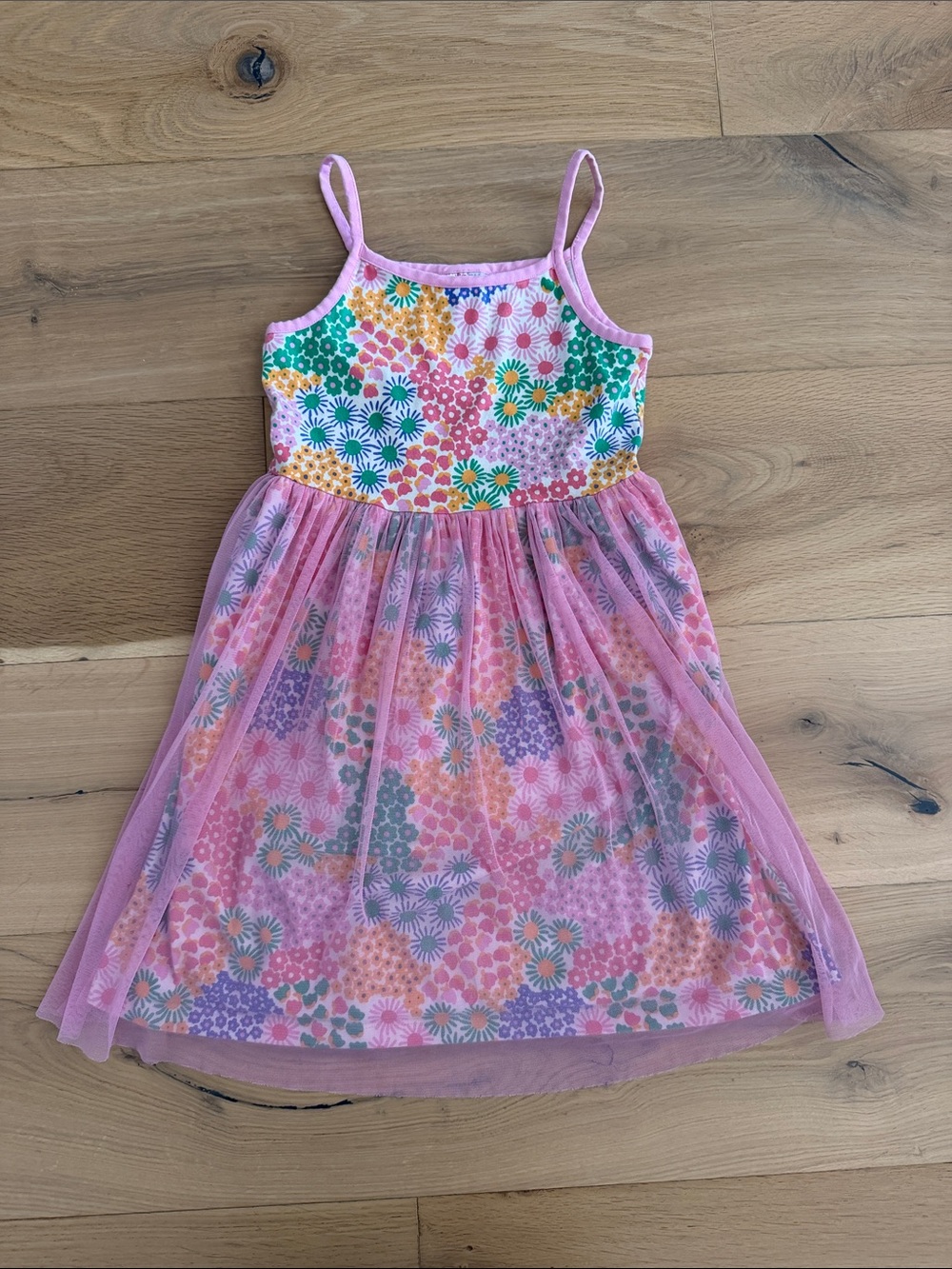 Hanna Andersson Pink Floral Mesh Sundress